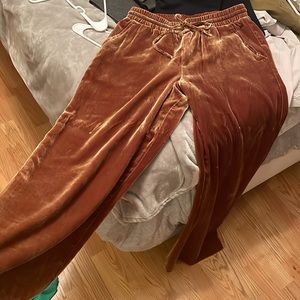 Garnet Hill wide leg GOLD velvet pant